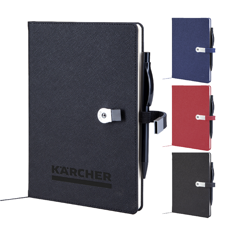 1701 THERMO LEATHER NOTEBOOK WITH 16 GB USB