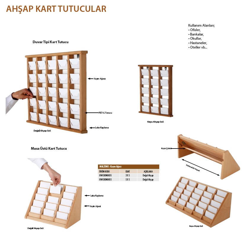 AHŞAP KART TUTUCULAR