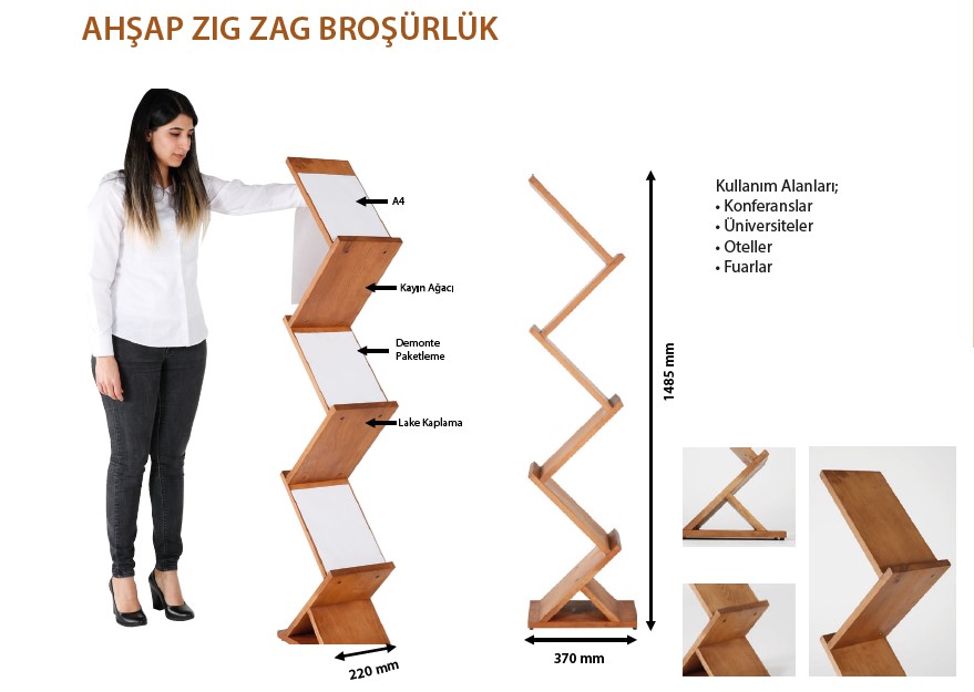 AHŞAP ZIG ZAG BROŞÜRLÜK