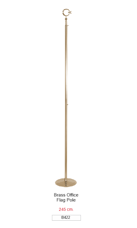 B422 BRASS OFFICE FLAG POLE 245 CM