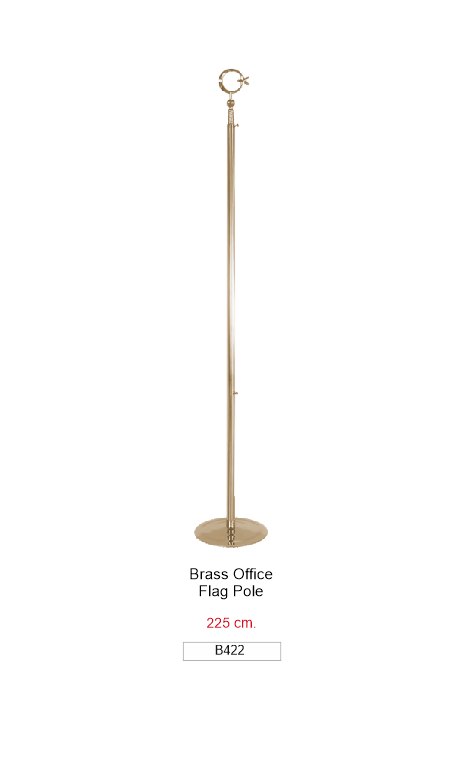 B425 BRASS OFFICE FLAG POLE 225 CM