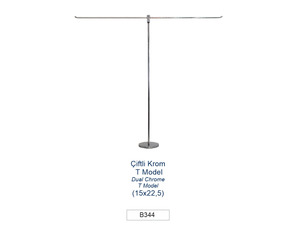 TABLE FLAG POLE DUAL CHROME T MODEL (15 x 22,5 cm)