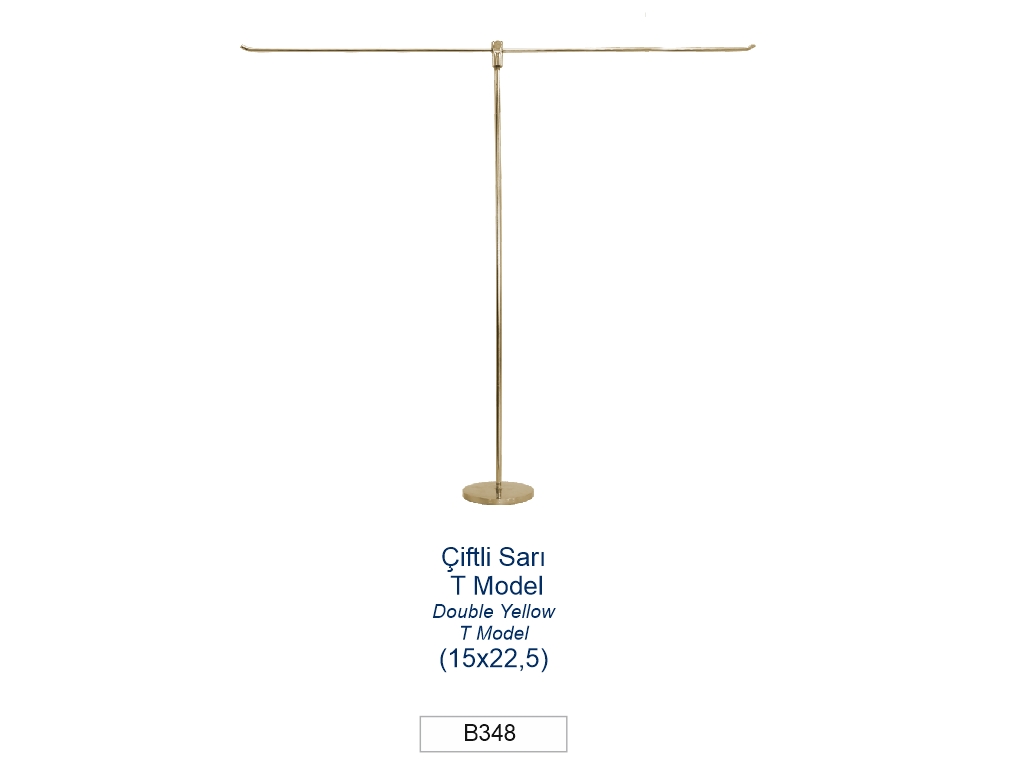 TABLE FLAG POLE DOUBLE YELLOW T MODEL (15  x 22,5 cm)  