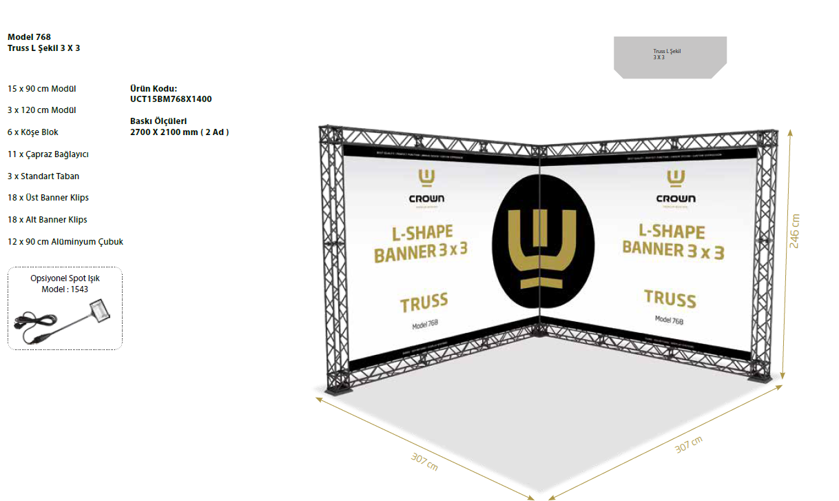 CROWN TRUSS L TİPİ MODÜLER SİSTEM 768