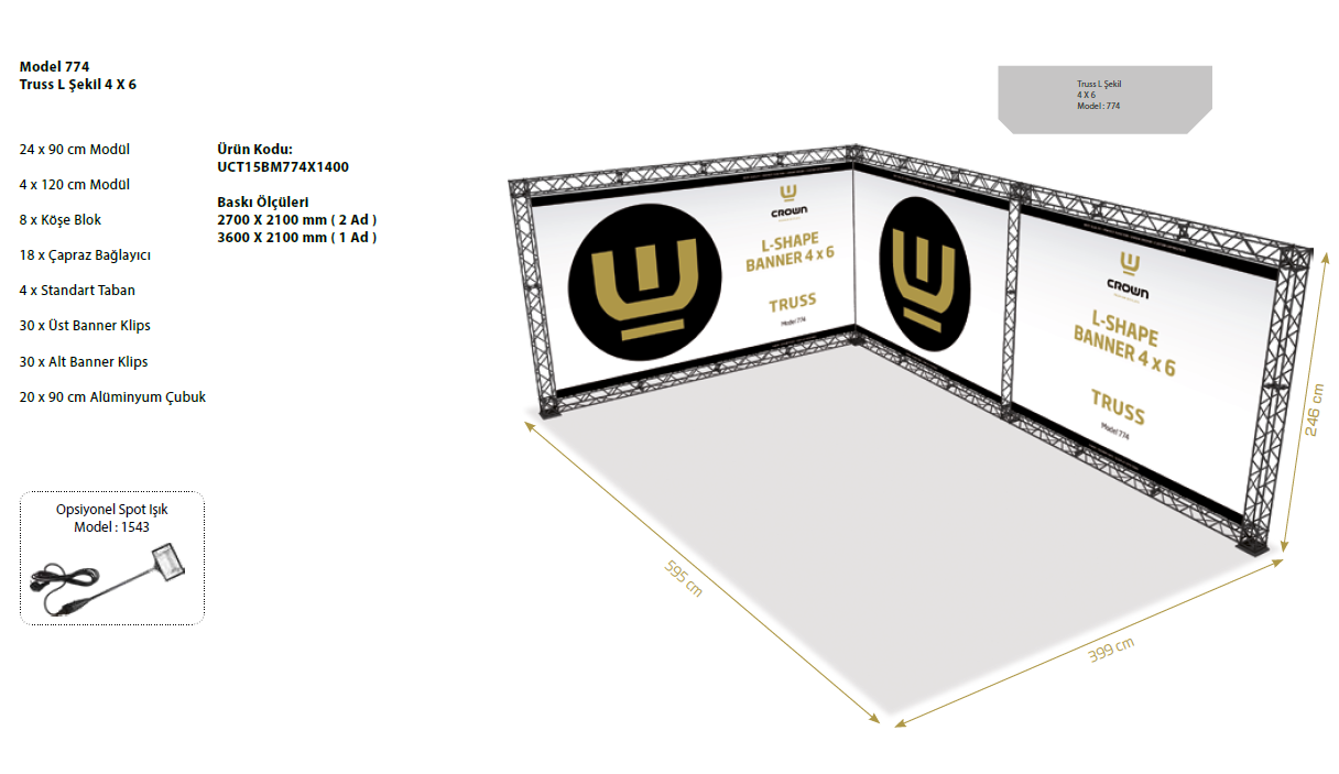 CROWN TRUSS L TİPİ MODÜLER SİSTEM MODEL 774