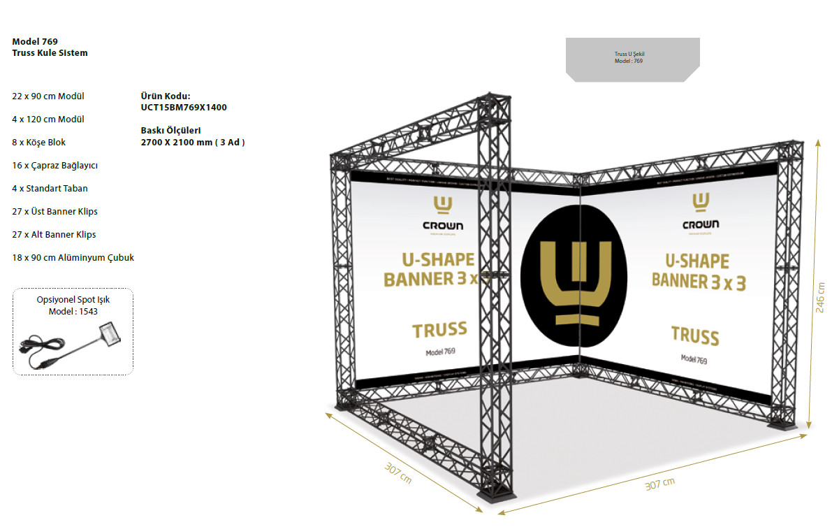 CROWN TRUSS U TİPİ MODÜLER SİSTEM MODEL 769