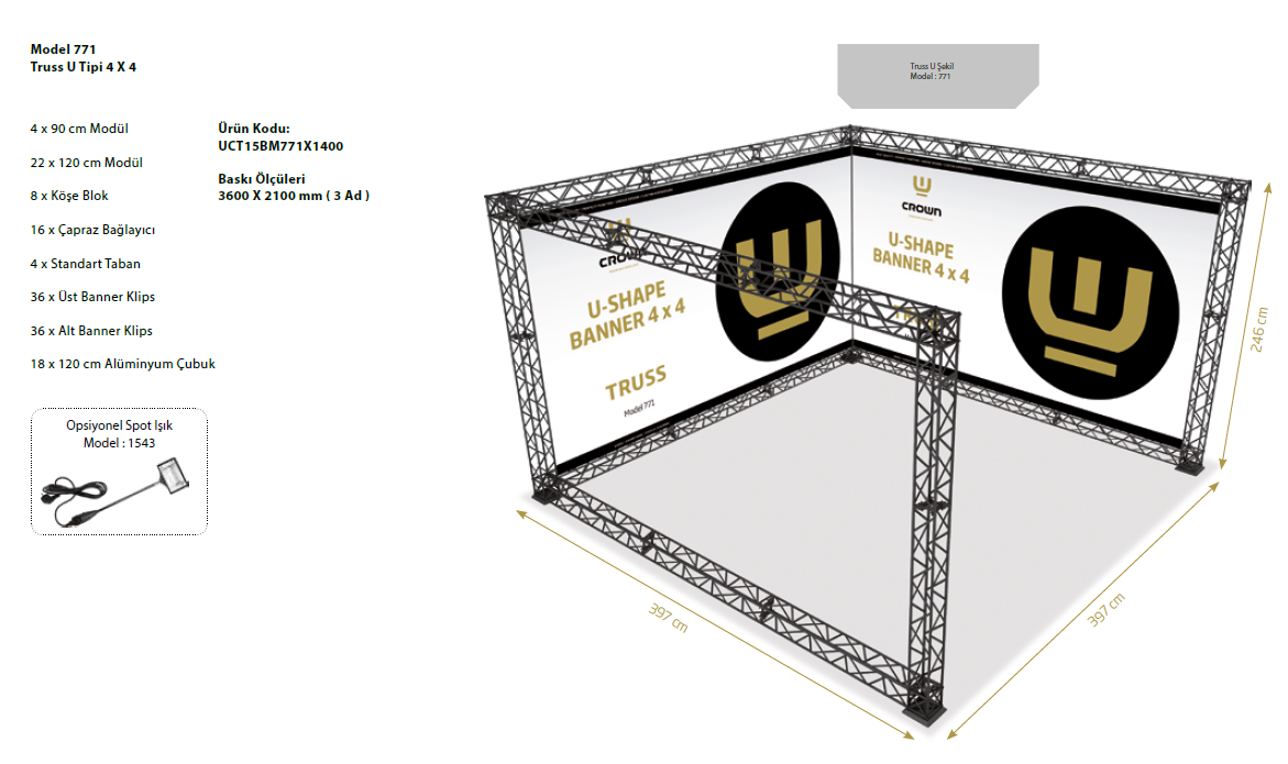 CROWN TRUSS U TİPİ MODÜLER SİSTEM MODEL 771