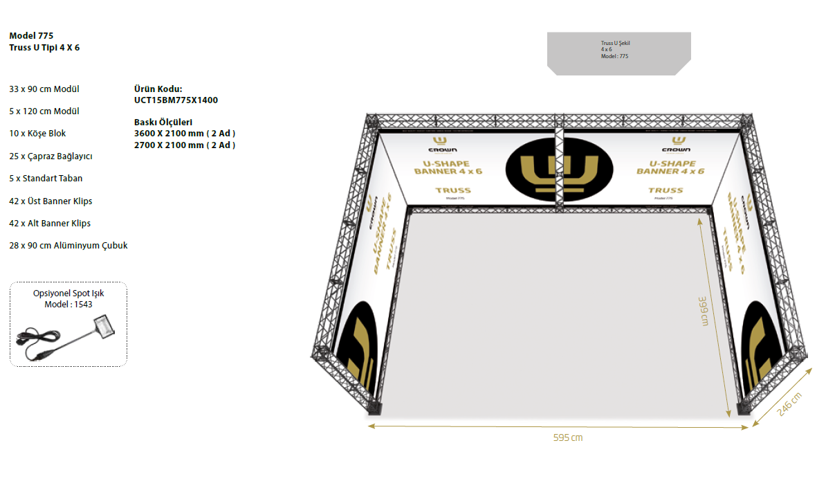 CROWN TRUSS U TİPİ MODÜLER SİSTEM MODEL 775