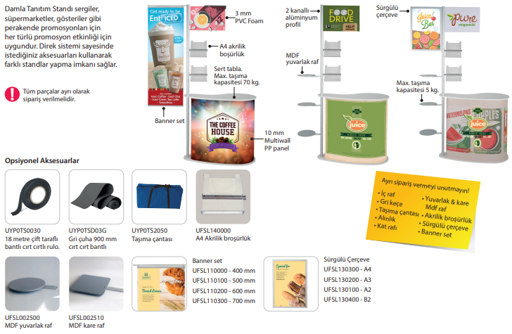 Damla Tanıtım Standı Direk Sistemli