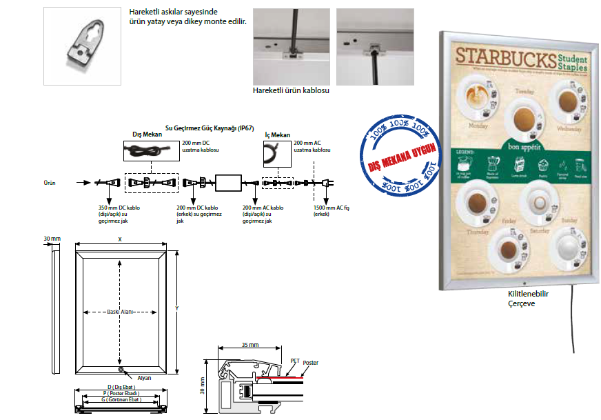 DIŞ MEKAN TEK TARAFLI KİLİTLİ SMART LED BOX