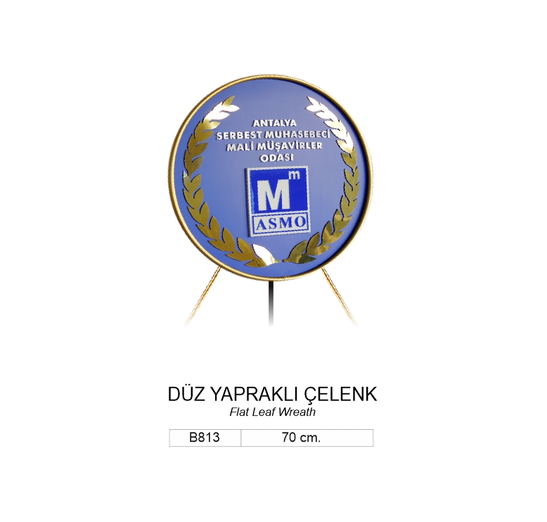 B813 DÜZ YAPRAKLI ÇELENK 70 CM