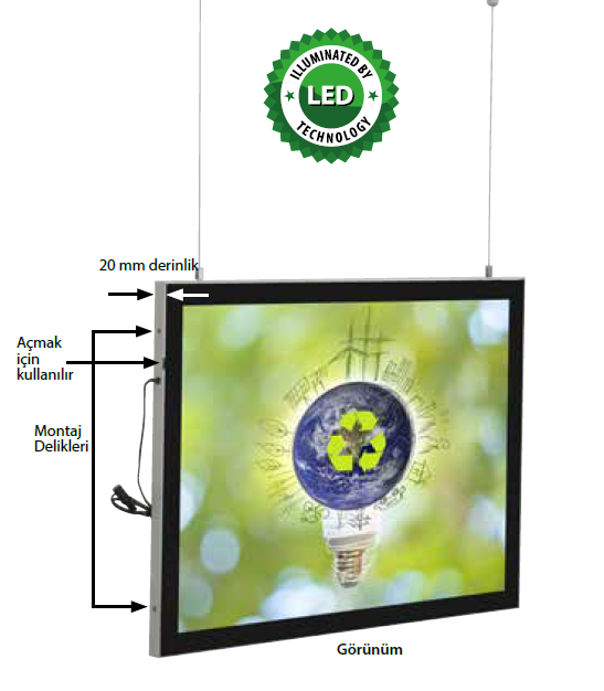 MAGNECO LED BOX ÇİFT TARAFLI