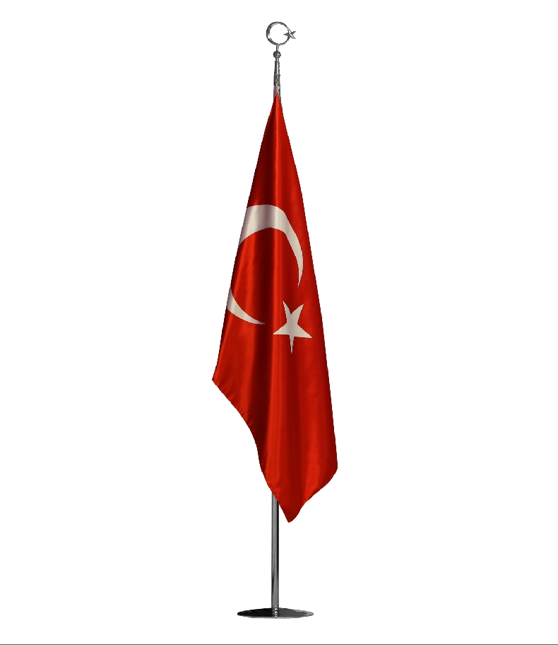 TURKISH OFFICE FLAG  DOBLE-LAYERED SATIN FABRIC