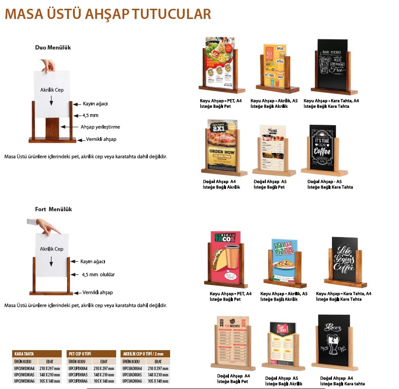 MASA ÜSTÜ AHŞAP TUTUCULAR