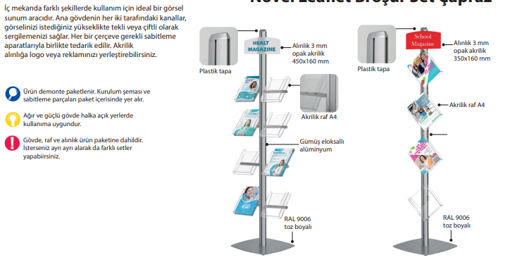 Novel Leaflet Broşür Set Çift Sıra -Novel Leaflet Broşür Set Çapraz