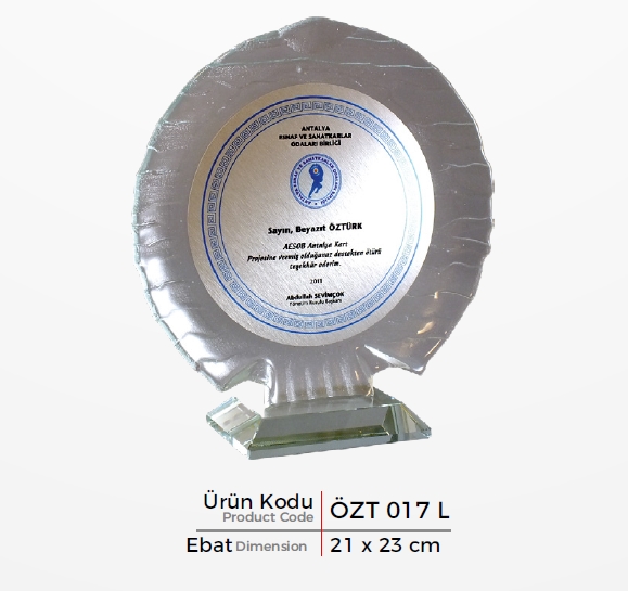 ÖZT 017 L  Glass Plaquette