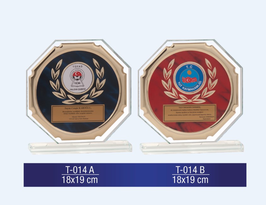 T-014 Glass Plaquette