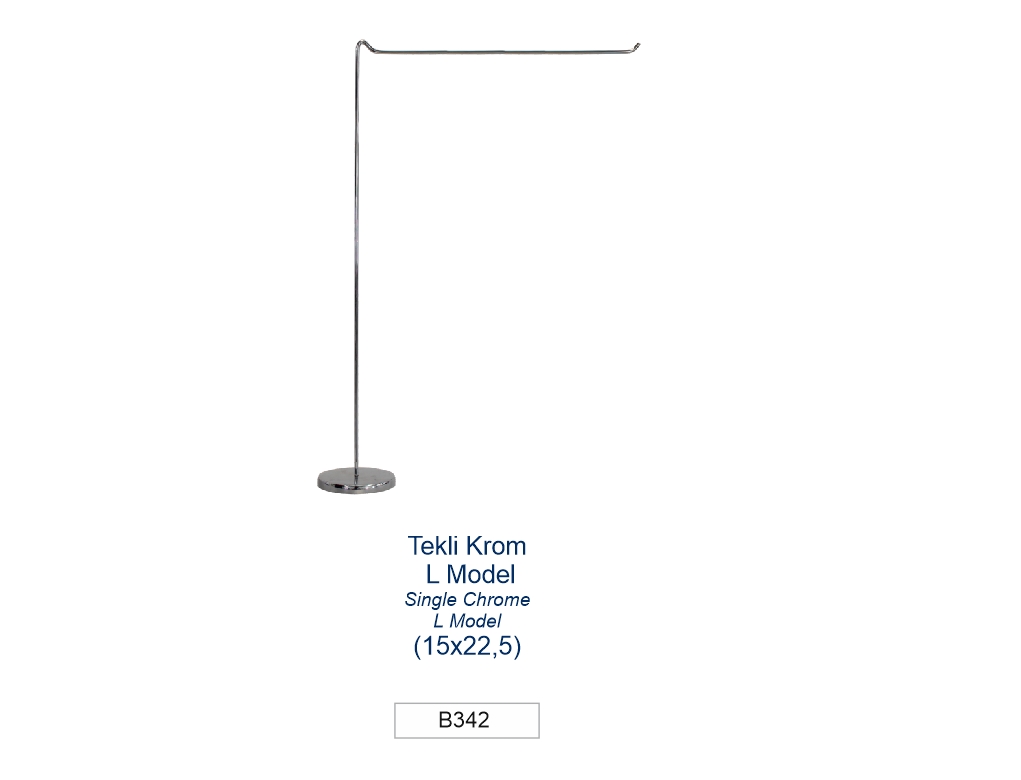 TABLE FLAG POLE SINGLE CHROME L MODEL (15 x 22,5 cm) 