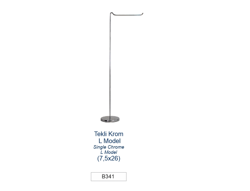 TABLE FLAG POLE SINGLE CHROME L MODEL   (7,5 x 26 cm) 