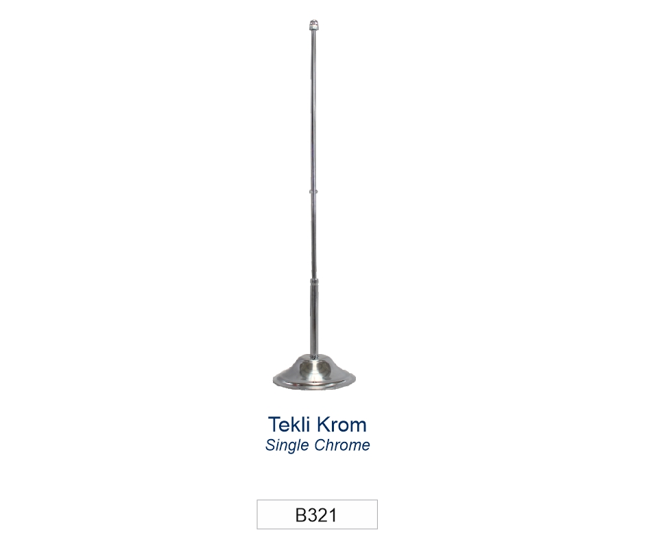 TABLE FLAG POLE SINGLE CHROME