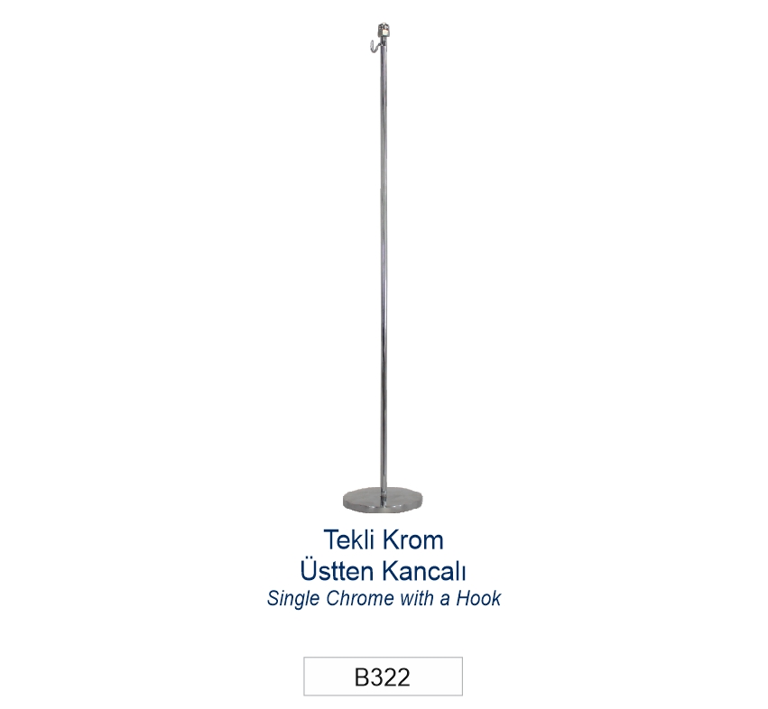 TABLE FLAG POLE SINGLE CHROME WITH A HOOK