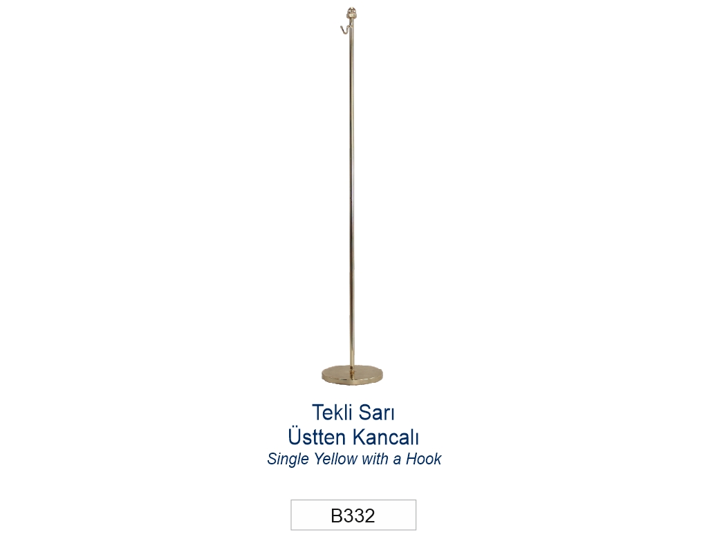TABLE FLAG POLE SINGLE YELLOW WITH A HOOK