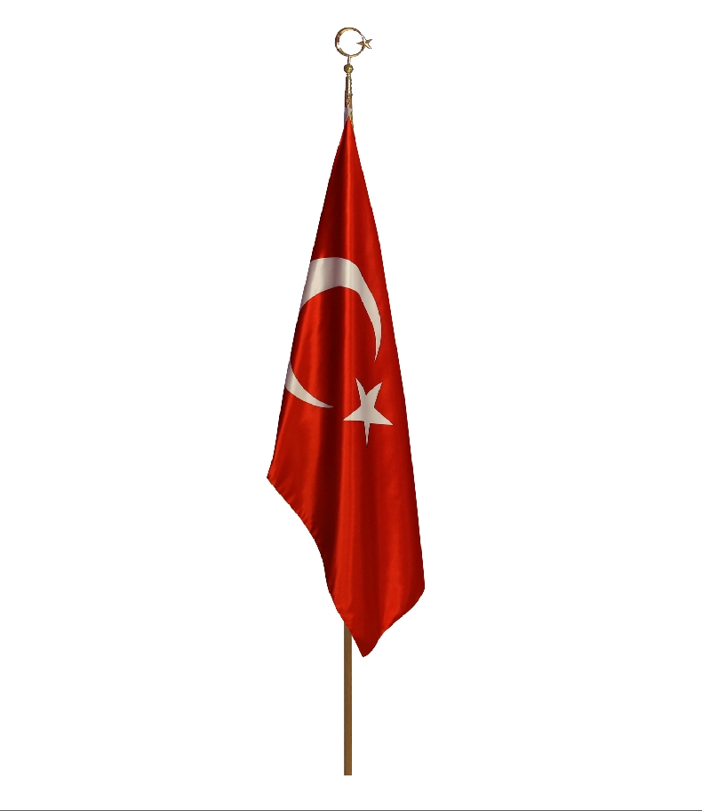 CEREMONY TURKISH FLAG DOBLE-LAYERED SATIN FABRIC