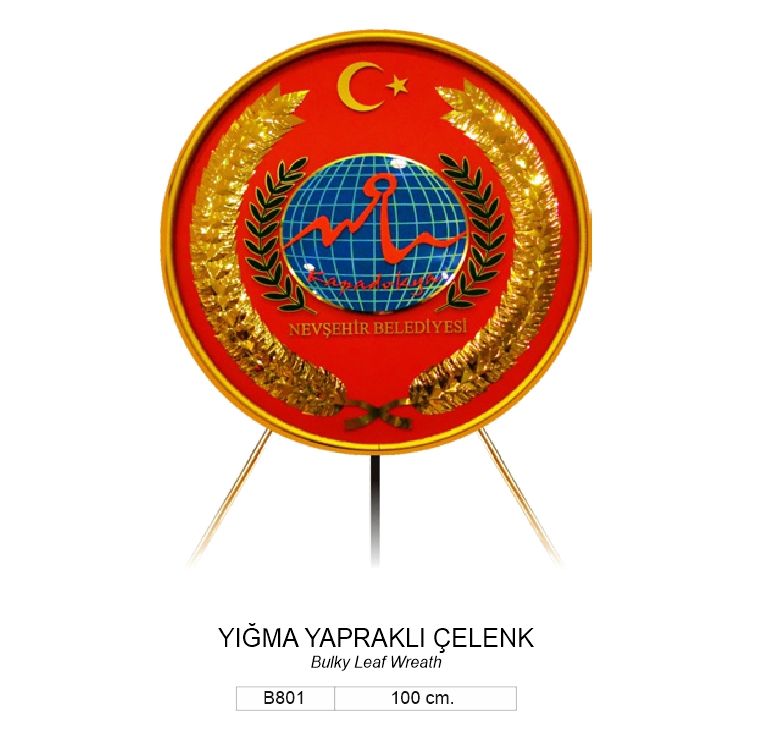 B801 YIĞMA YAPRAKLI ÇELENK 100 CM