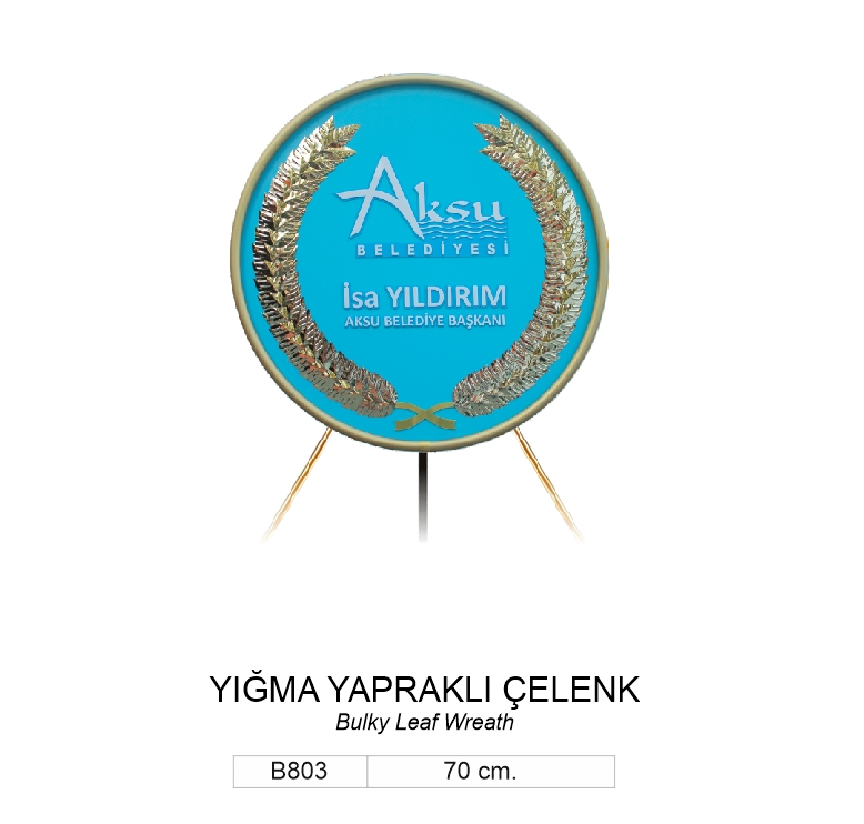 B803 YIĞMA YAPRAKLI ÇELENK 70 CM